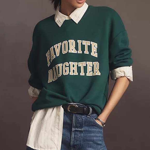 Anthropologie Favorite Daughter Collegiate Sweatshirt NWT Small $98 Juniper - Picture 1 of 11